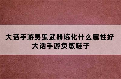 大话手游男鬼武器炼化什么属性好 大话手游负敏鞋子